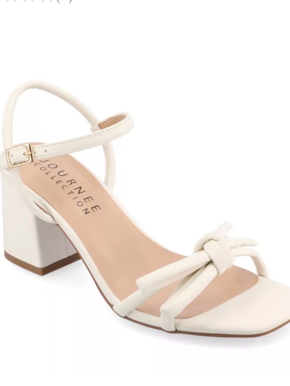 Journee Collection Meryl Shoes Women's Size 7 M White Block Heel Sandals New